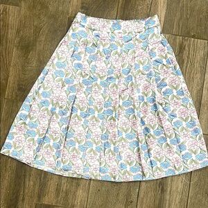 Zara Floral Satiny Pleated A-Line Skirt